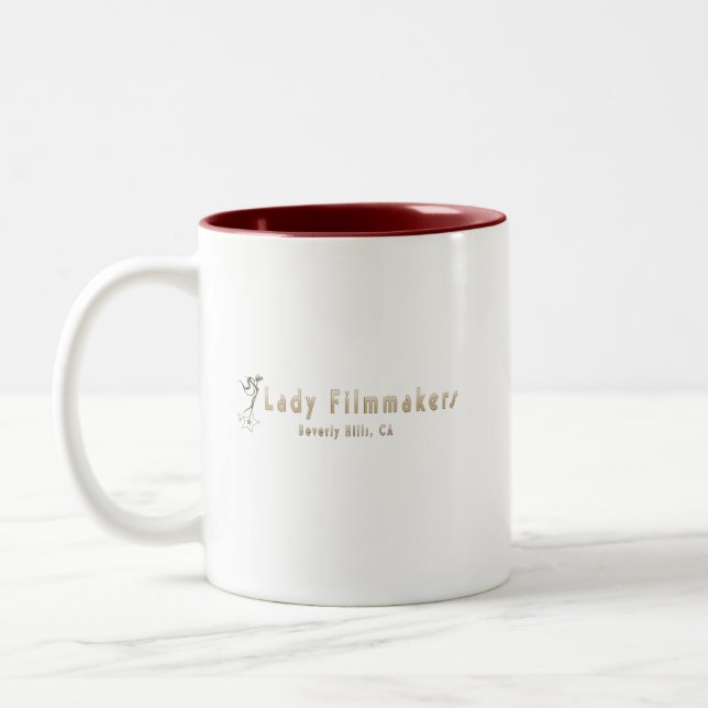 Offizielles Lady-Filmaker-Logo mit Beverly Hills Zweifarbige Tasse (Links)