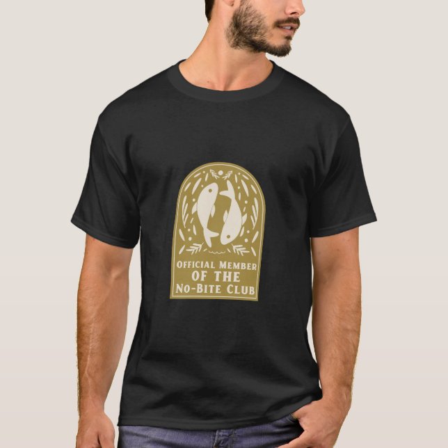 Offizielles Mitglied des No-Bite Club Fischens T-Shirt (Vorderseite)
