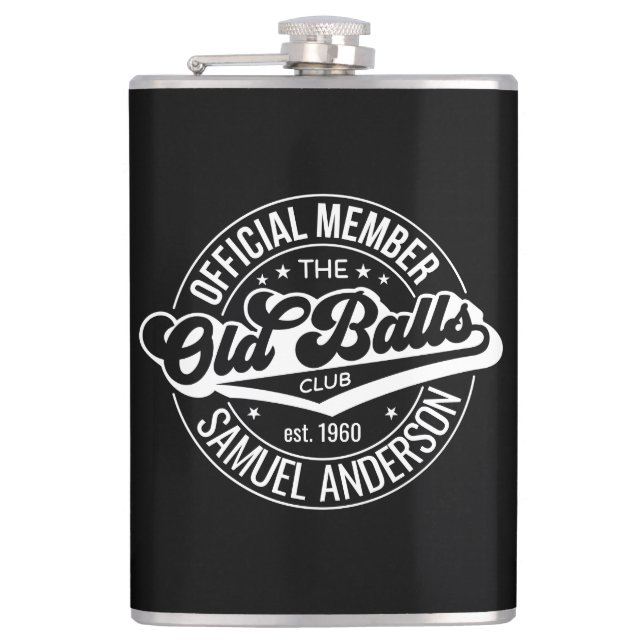 Offizielles Mitglied des Old Balls Club Geburtstag Flachmann (Vorderseite)