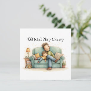 Offizielles Nickerchen Champ Father's Day Flat Gru Karte