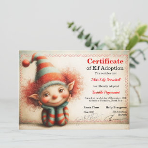 Offizielles Nordpol-Elfen-Adoptionszertifikat  Einladung