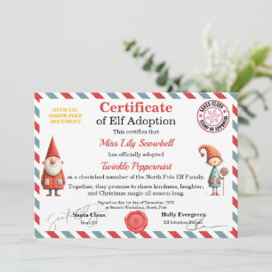 Offizielles Nordpol-Elfen-Adoptionszertifikat  Einladung