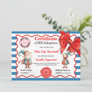 Offizielles Nordpol-Eltern-Adoptionszertifikat  Einladung