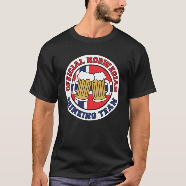 Offizielles norwegisches trinkendes Team T-Shirt (Vorderseite)