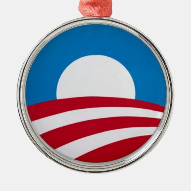 Offizielles Obama-Kampagnenlogo Silbernes Ornament (Vorne)