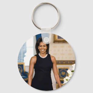 Offizielles Portrait von First Lady Michelle Obama Schlüsselanhänger