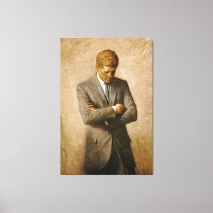 Offizielles Porträt John F. Kennedy durch Aaron Leinwanddruck