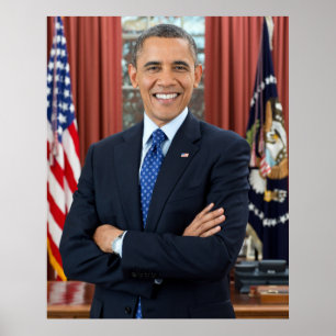 Offizielles Porträt, Obama Barack US-Präsident Poster