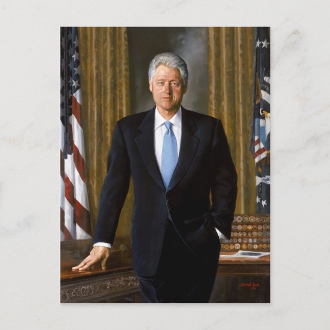 Offizielles Präsidentenportrait Bill Clinton Postkarte (Vorderseite)