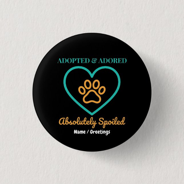 Offizielles Rettungshund-Abzeichen Adoptiert Vergö Button (Vorderseite)