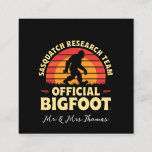 Offizielles Sasquatch Research Team: Bigfoot Jäger Quadratische Visitenkarte