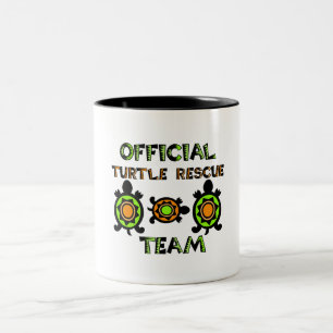 Offizielles Schildkröte-Rettungs-Team 1 Zweifarbige Tasse