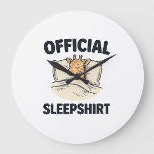 Offizielles Schlafshirt Giraffe Lustiges Schlaf Sh Große Wanduhr