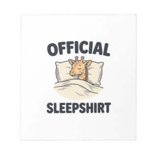Offizielles Schlafshirt Giraffe Lustiges Schlaf Sh Notizblock