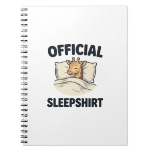 Offizielles Schlafshirt-Giraffe Lustiges Schlaf-Sh Notizblock