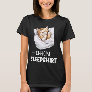 Offizielles Schlafshirt Süße Schlafende Katze Haus T-Shirt