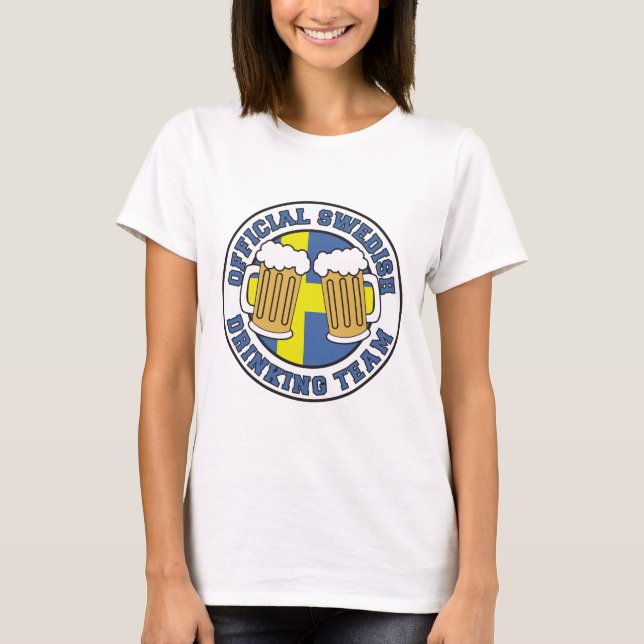 Offizielles schwedisches Trinkteam T-Shirt (Vorderseite)