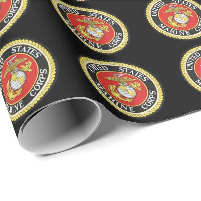 Offizielles Siegel mit schwarzem Hintergrund - US  Geschenkpapier (Rolleneckpunkt)