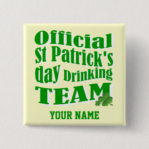 Offizielles St. Patrick's Day-Trinkteam Button