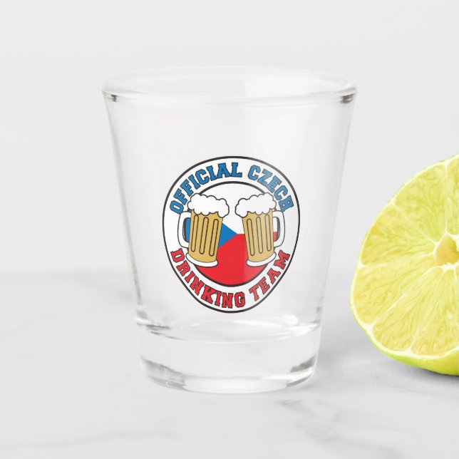 Offizielles tschechisches trinkendes Team Schnapsglas (Vorderseite)