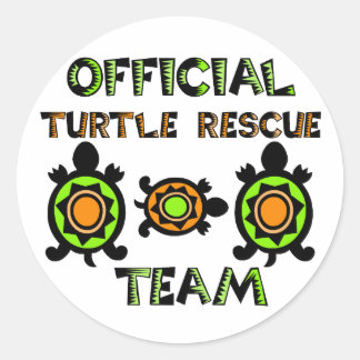 Offizielles Turtle Rescue Team 1 Runder Aufkleber