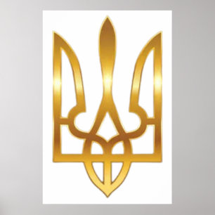 Offizielles ukrainisches Militär-Trident-Symbol-Po Poster