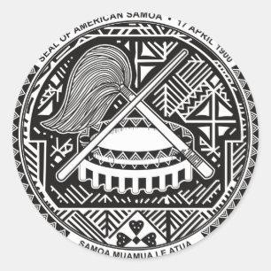 Offizielles Wappen American Samoa Wappenkunde Symb Runder Aufkleber
