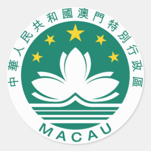 Offizielles Wappen Macaos Wappenkunde-Symbol Runder Aufkleber