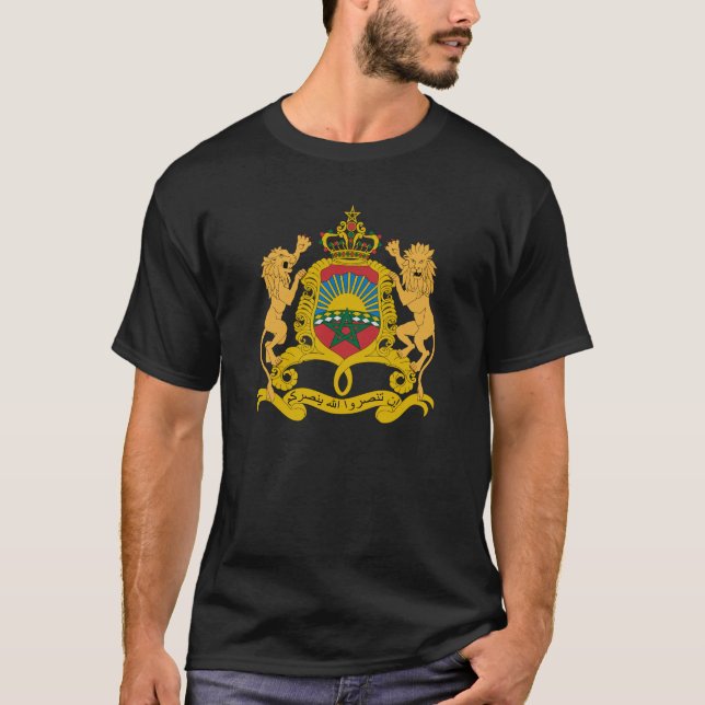Offizielles Wappen Marokkos Wappenkunde-Symbol T-Shirt (Vorderseite)