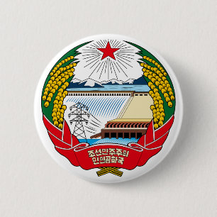 Offizielles Wappen Nordkoreas Wappenkunde-Symbol Button