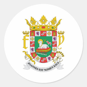 Offizielles Wappen Puertos Rico Wappenkunde-Symbol Runder Aufkleber