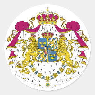 Offizielles Wappen Schwedens Wappenkunde-Symbol Runder Aufkleber