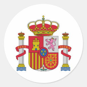 Offizielles Wappen Spanisch-Spaniens Wappenkunde Runder Aufkleber