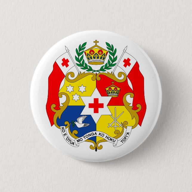 Offizielles Wappen Tongas Wappenkunde-Symbol Button (Vorderseite)