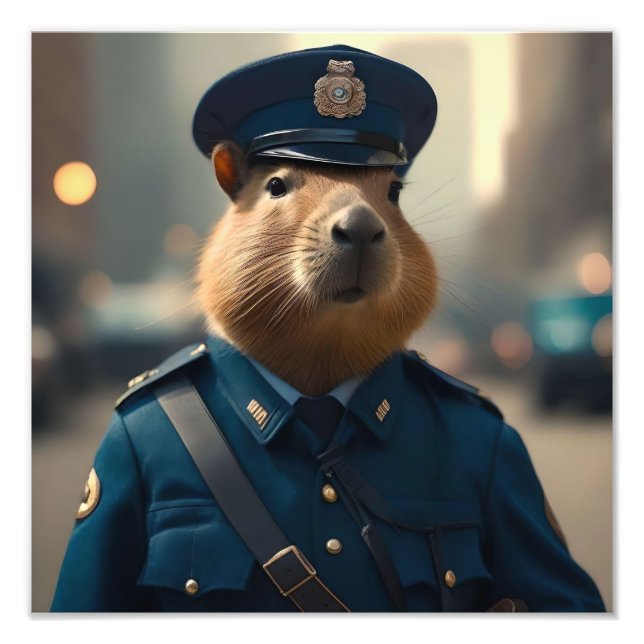 Offizier Capybara: FriedensBehalt, Fotodruck (Vorne)