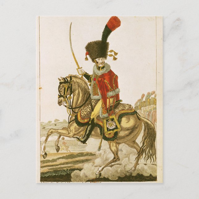 Offizier der Hussars der Kaiserlichen Garde Postkarte (Vorderseite)