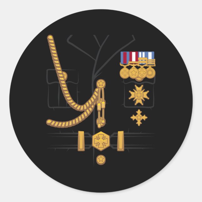 Offizier des Militärdiktators - Uniform Hallowee Runder Aufkleber (Vorderseite)