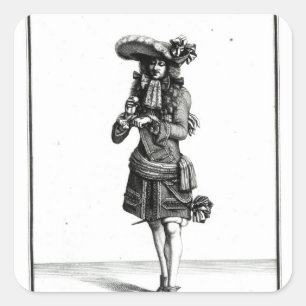 Offizier Königs, 1675 Quadratischer Aufkleber