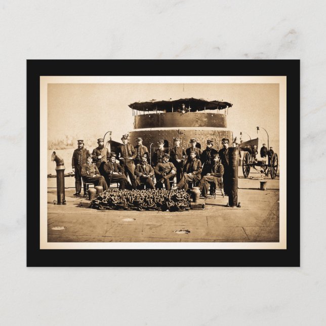 Offiziere auf dem Deck der Eisenbahn überwachen Zi Postkarte (Vorderseite)