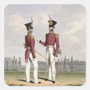Offiziere der Royal Marines, Teller 2 von Quadratischer Aufkleber