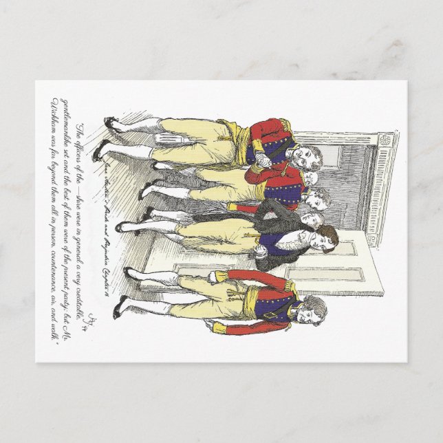 Offiziere von Shire Militia, Jane Austen Postkarte (Vorderseite)