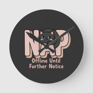 Offline Bis Auf Weiteres Katze Runde Wanduhr