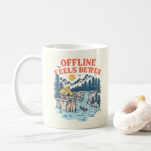 Offline Fühlt Sich Besser an Kaffeetasse (Mit Donut)