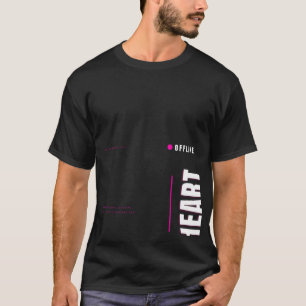 Offline Heart Tech-Typografie-Design T-Shirt