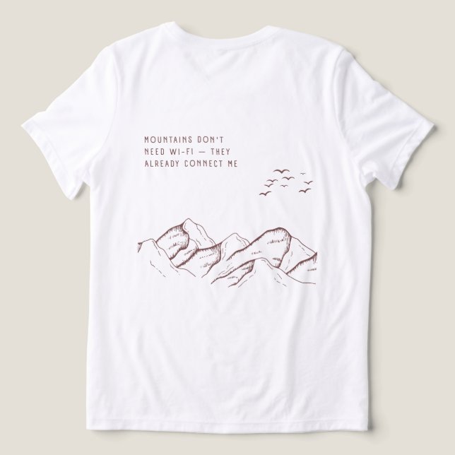 Offline in the Mountains – Digital Detox Tri-Blend Shirt (Design Rückseite)
