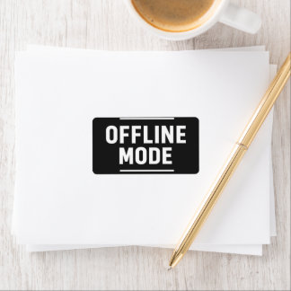OFFLINE MODE Minimal Typography T-Shirt Design Adressaufkleber