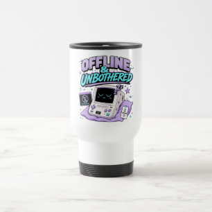 Offline und ungestört Retro Sticker Reisebecher