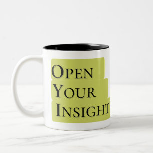 Öffne deine Einsicht Motivations-Tasse mit Zitat Zweifarbige Tasse