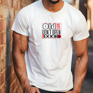 Öffne neue Tür Zitat schwarz rot Buchstabe T-Shirt