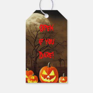 Öffne, wenn du wagst Gruseliger Friedhof Halloween Geschenkanhänger